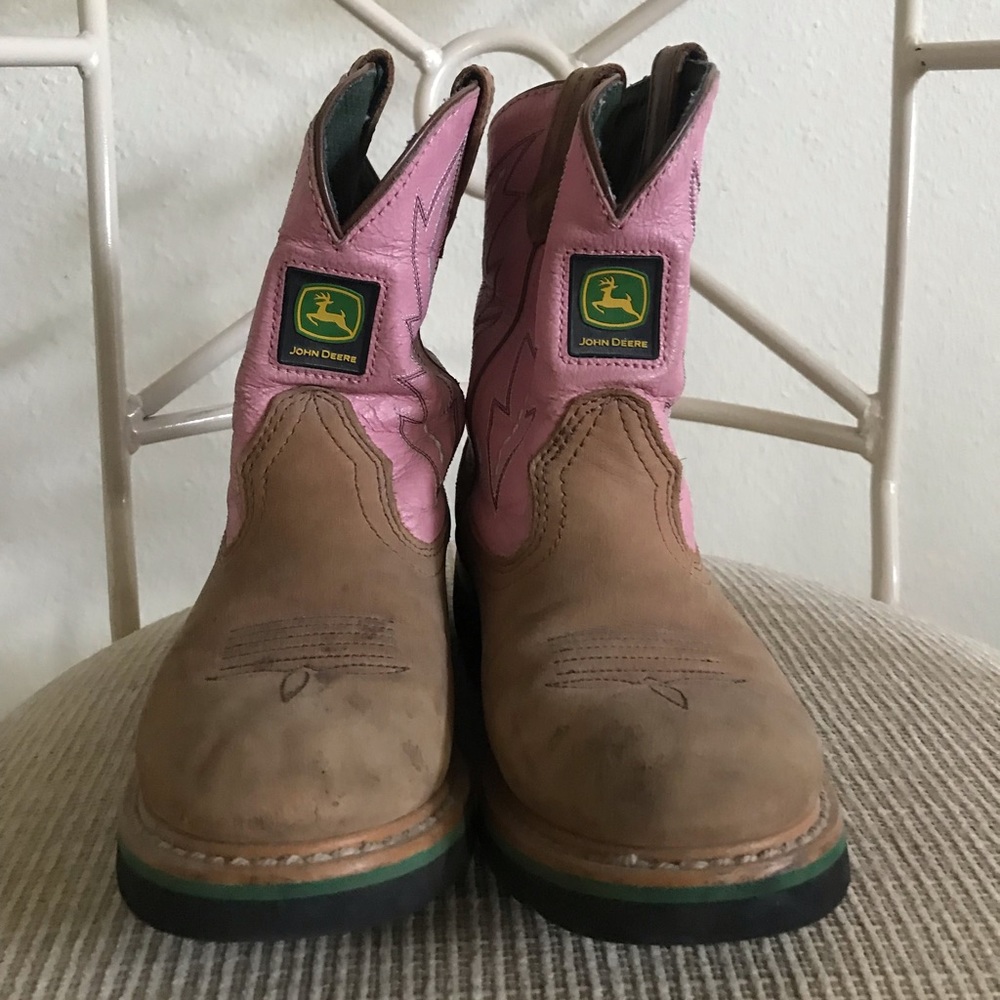 Pink John Deer Girl’s Cowboy Boots